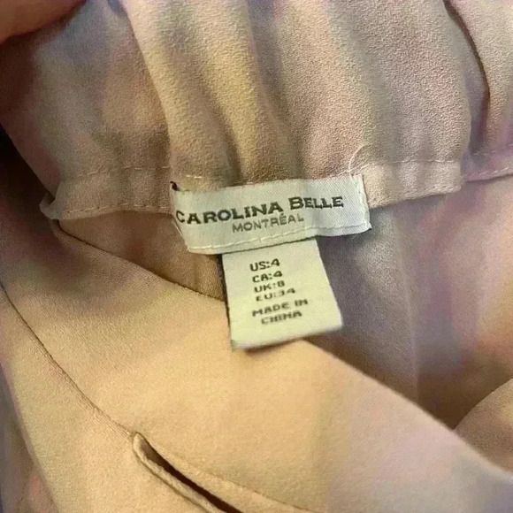 Carolina Belle Montreal wide leg pink cropped  with belt detail size 4 - Picture 4 of 6
